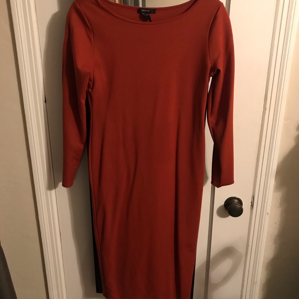 Rust midi dress L